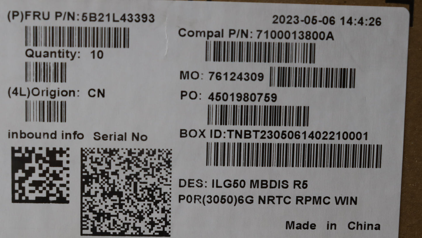 Lenovo Bdplanar C 82Xt R57640Hs Rtx30 - 5B21L43393