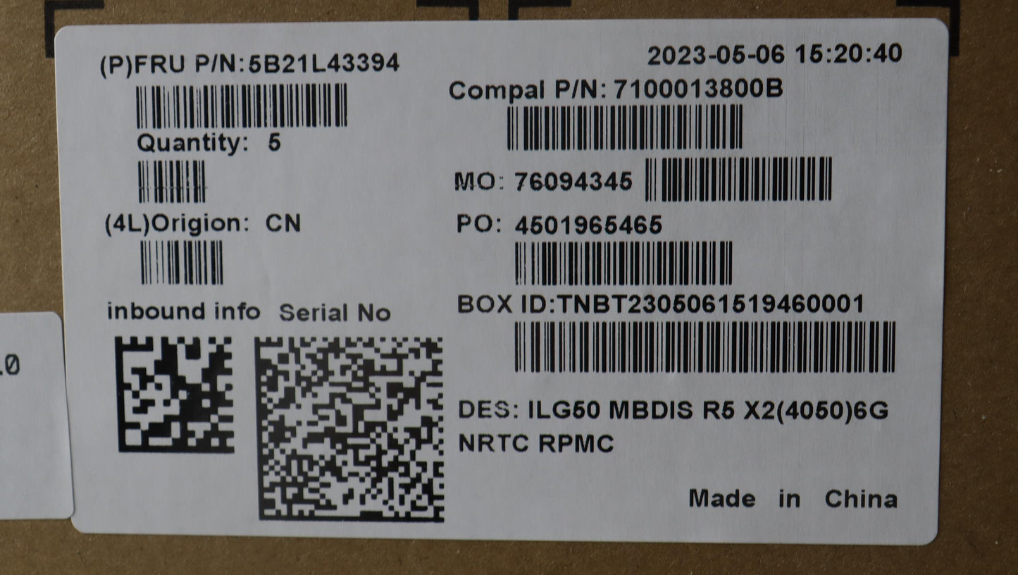 Lenovo Bdplanar C 82Xt R57640Hs Rtx40 - 5B21L43394
