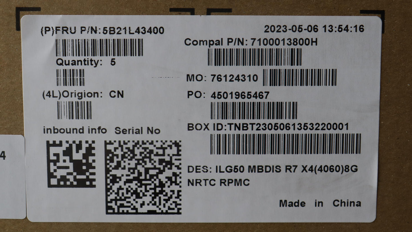 Lenovo Bdplanar C 82Xt R77840Hs Rtx40 - 5B21L43400