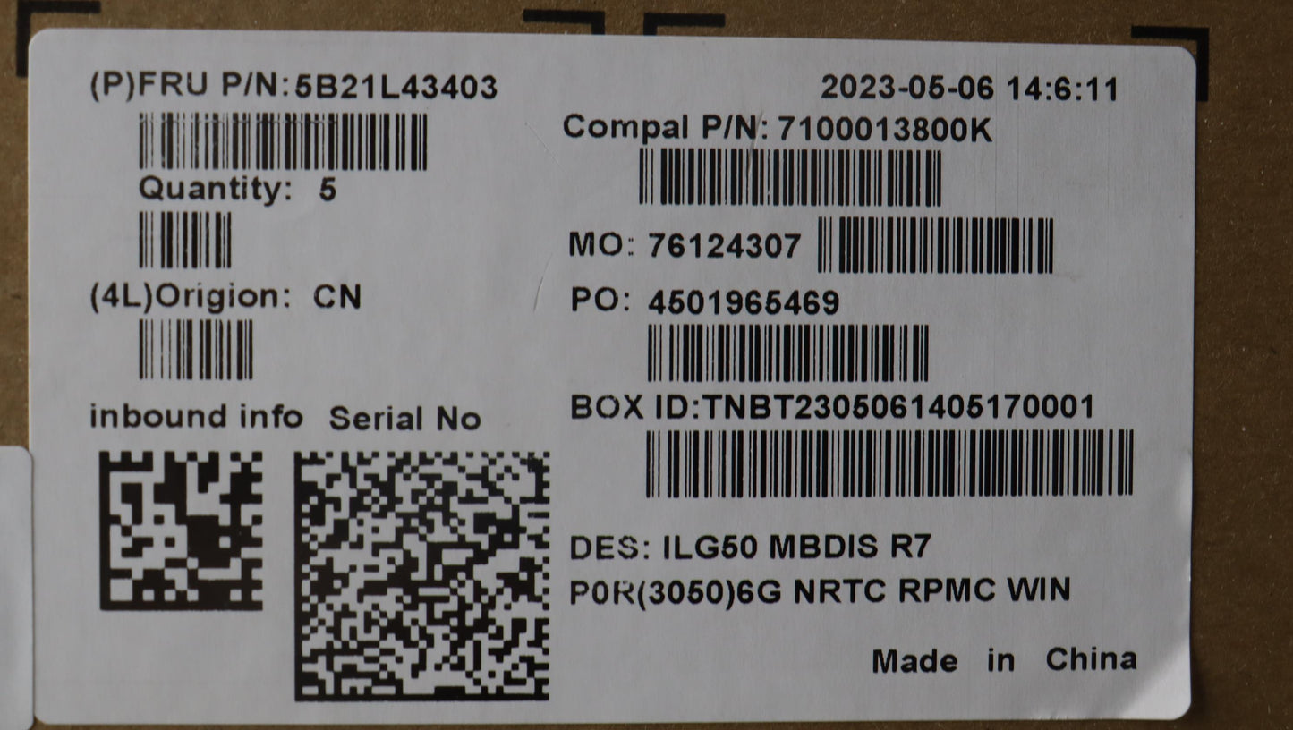 Lenovo Bdplanar C 82Xt R77840Hs Rtx30 - 5B21L43403