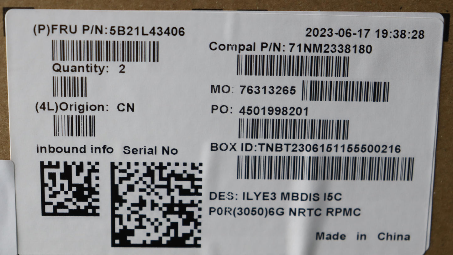 Lenovo Bdplanar C 82Ya I513420H Rtx30 - 5B21L43406