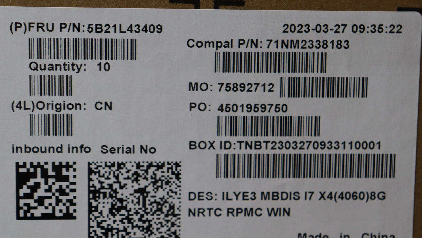 Lenovo Bdplanar C 82Ya I713700H Rtx40 - 5B21L43409