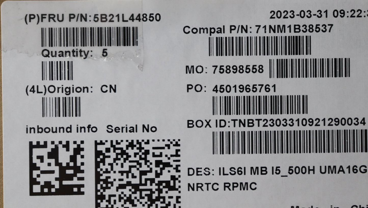 Lenovo Bdplanar Mbc82Xf Noki513500H U - 5B21L44850