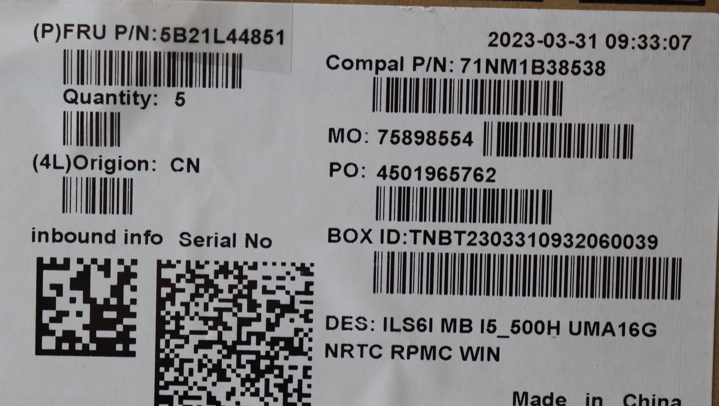 Lenovo Bdplanar Mbc82Xf Wini513500H U - 5B21L44851