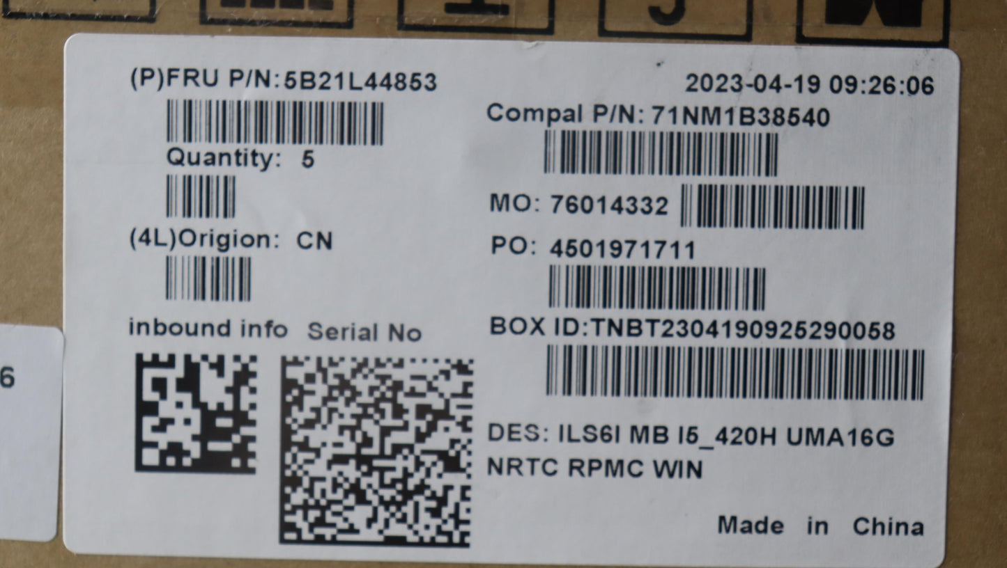 Lenovo Bdplanar Mbc82Xf Wini513420H U - 5B21L44853
