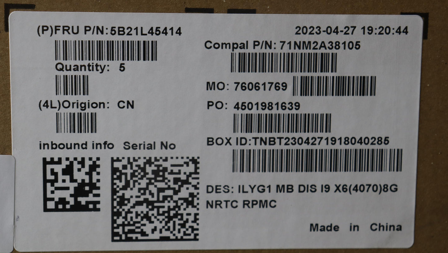 Lenovo Bdplanar C82Y3 I913900Hrtx4070 - 5B21L45414