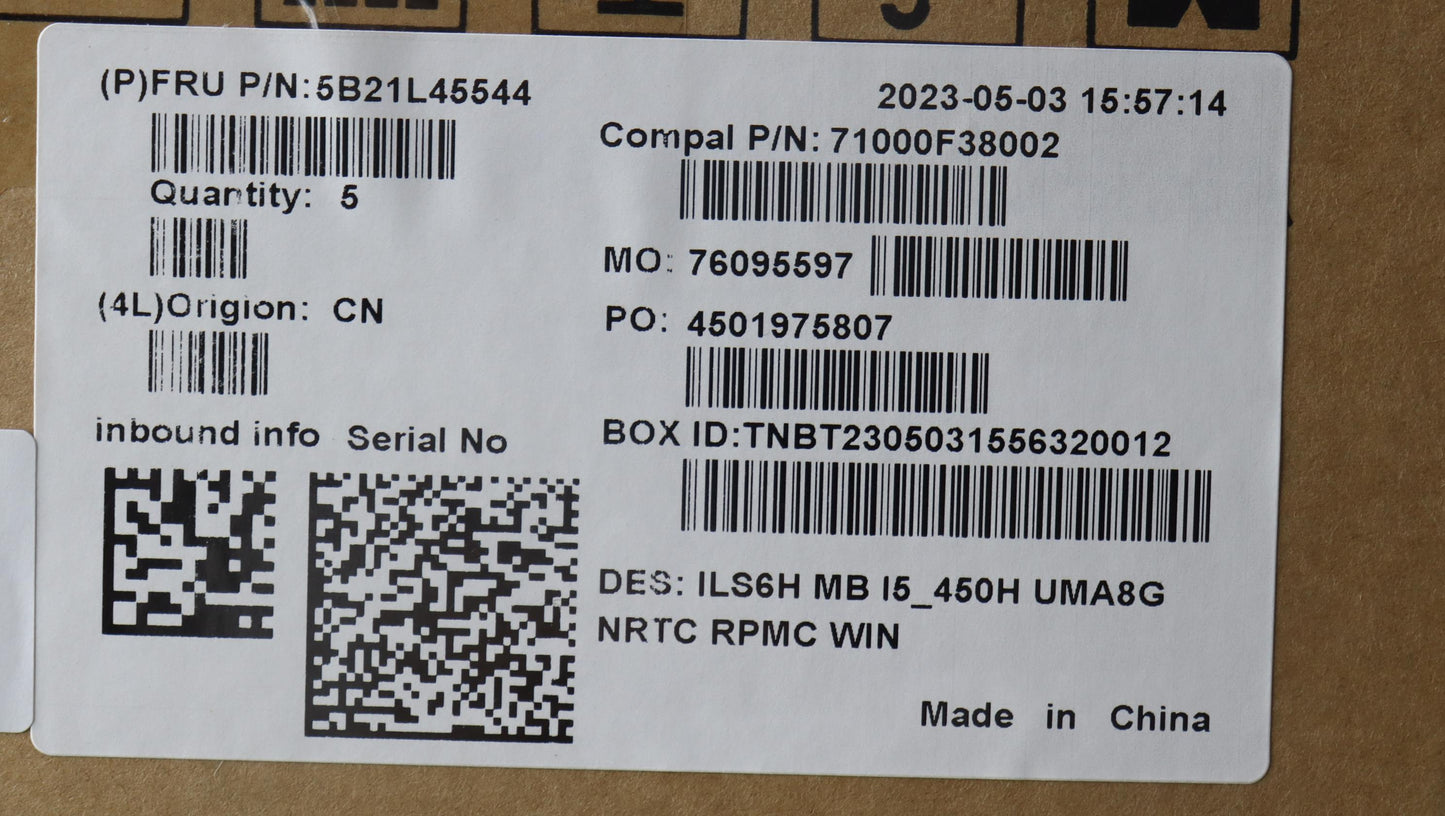 Lenovo Bdplanar Mbc83Bg Wini512450H U - 5B21L45544