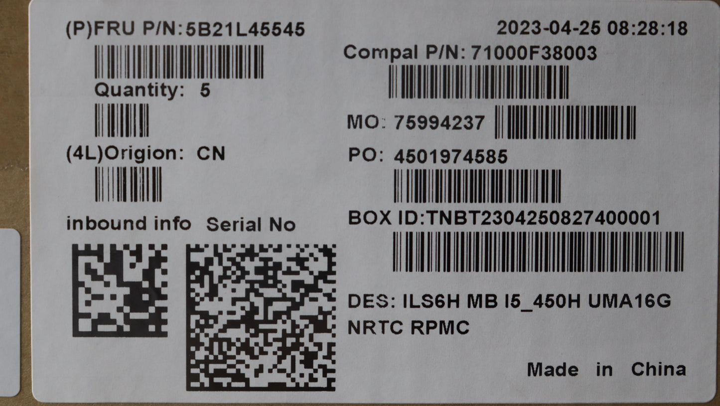 Lenovo Bdplanar Mbc83Bg Noki512450H U - 5B21L45545