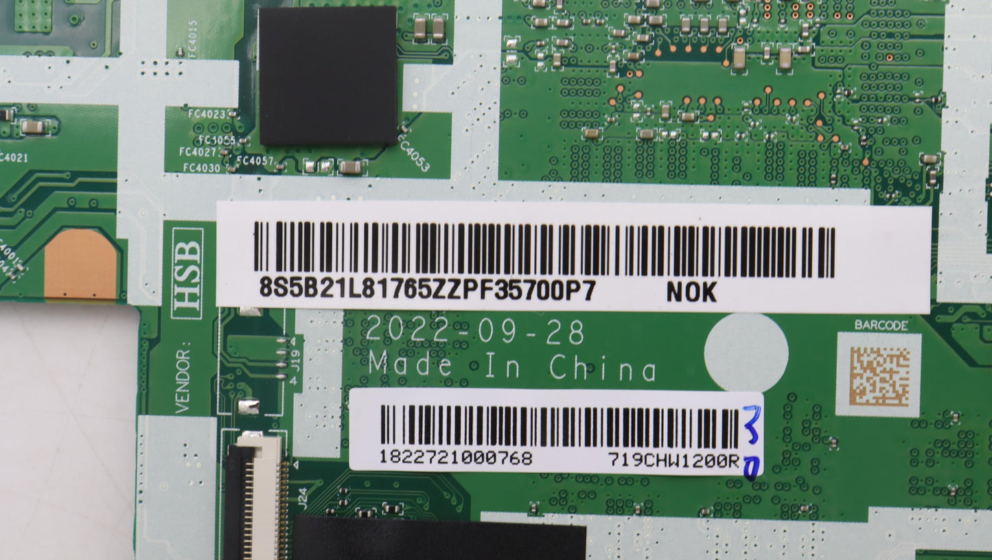 Lenovo Motherboard BDPLANAR, Intel N5100, 8GB RAM, 64GB eMMC, Network Module, MPS - 5B21L81765