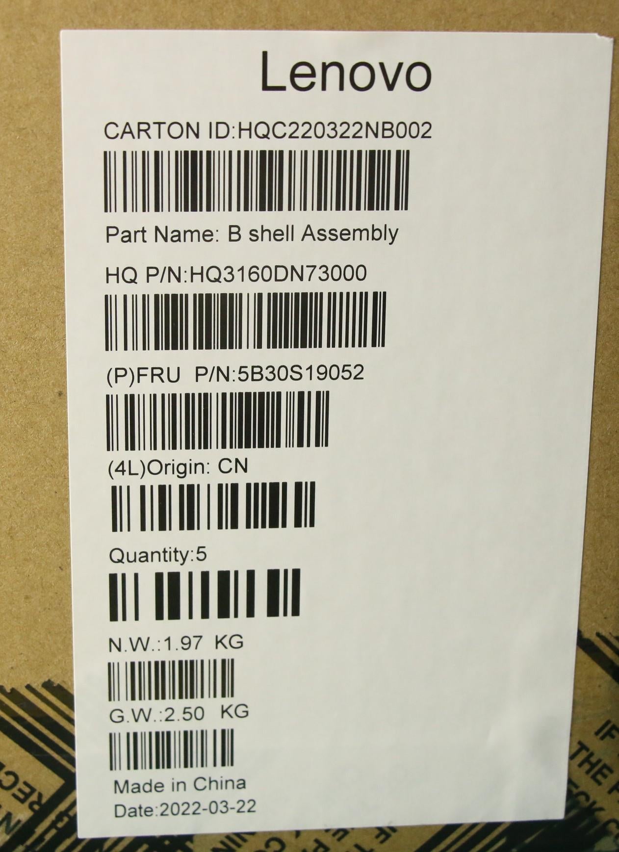 Lenovo Bezel Lcd Bezel H 21Cy W\Cam L - 5B30S19052