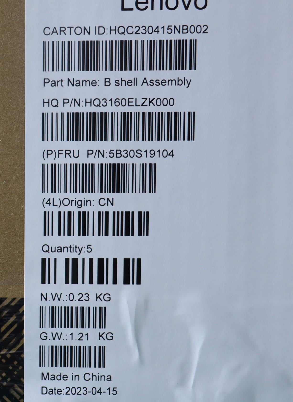 Lenovo Bezel Lcd Bezel_O W/Lens_W/Shu - 5B30S19104