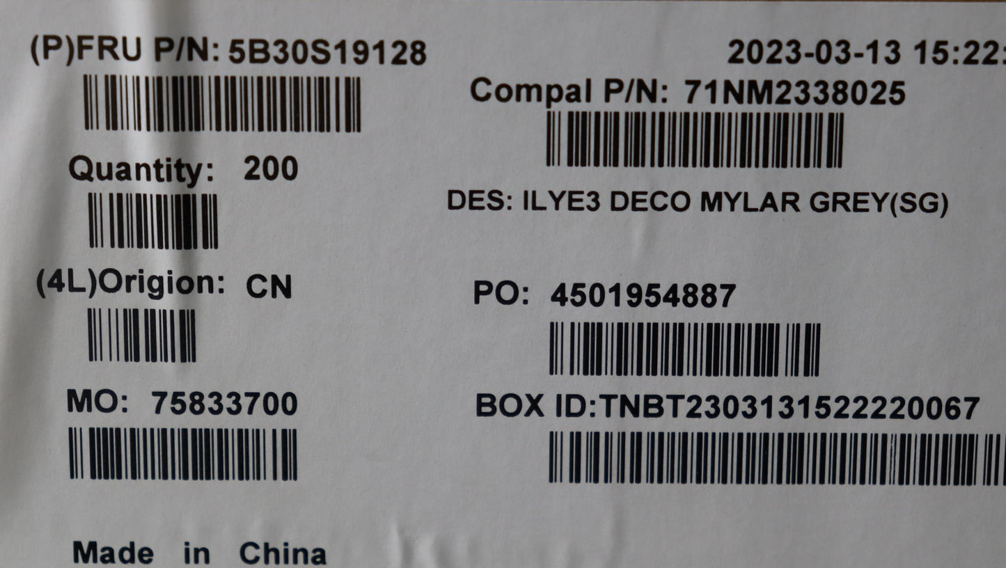 Lenovo Bezel Deco Cover Mylar C 82Ya - 5B30S19128