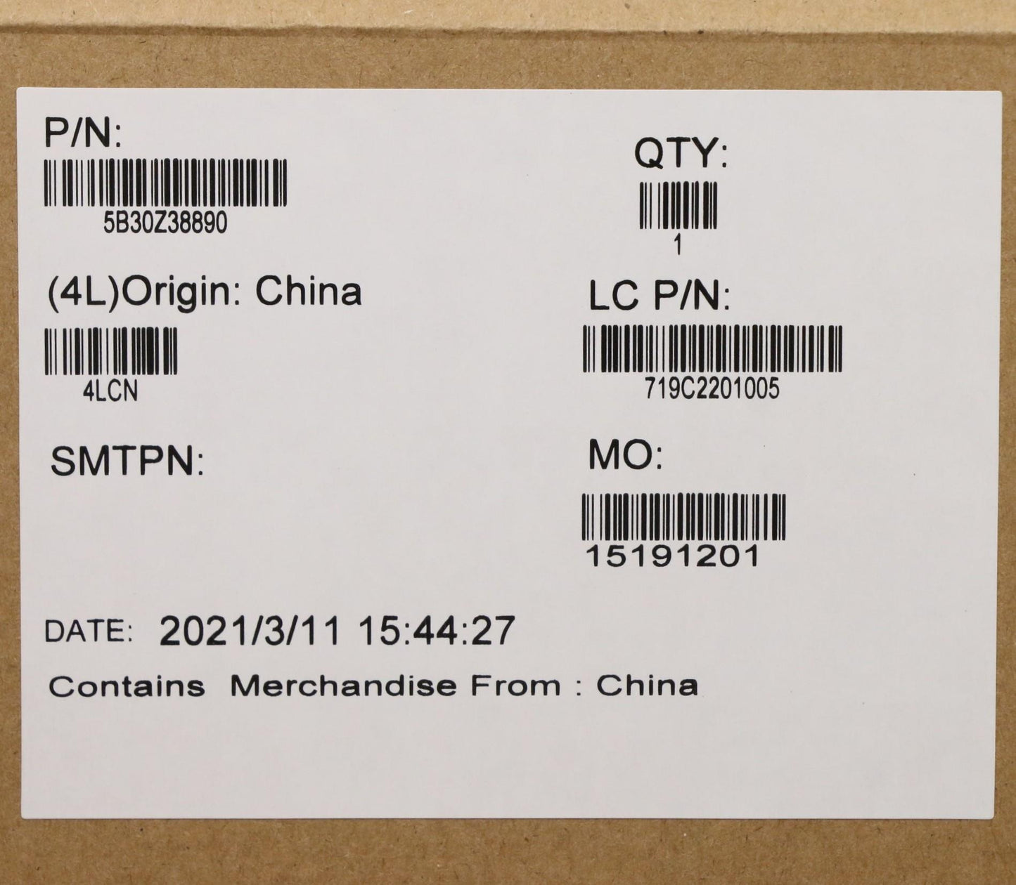 Lenovo LCD Bezel Sheet Tape RG BK for P15SG2 - 5B30Z38890