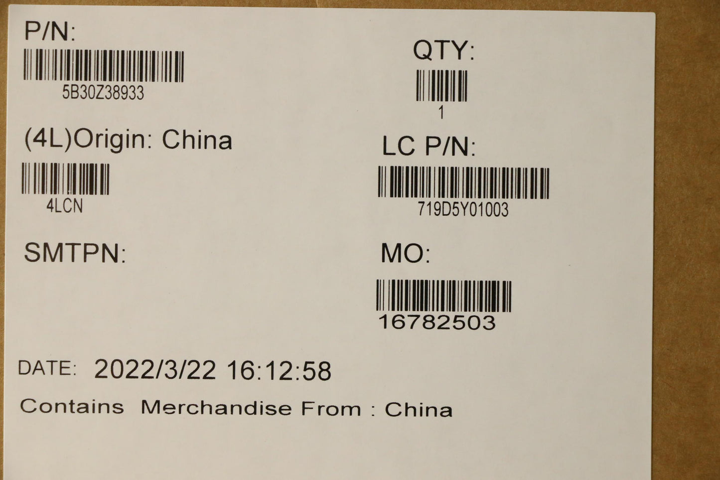 Lenovo Bezel Fru P14Sg3Bsheetwirmicas - 5B30Z38933