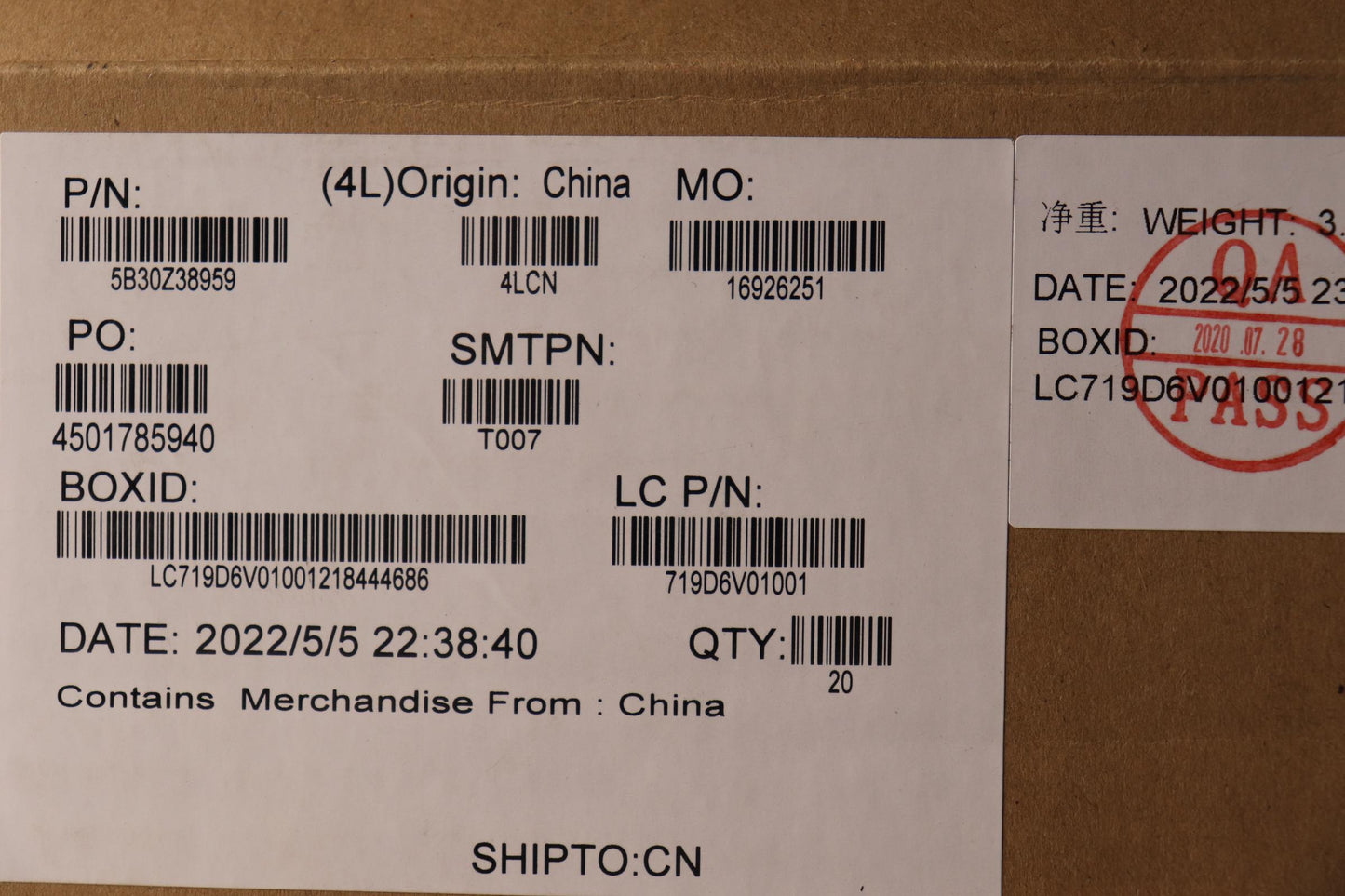 Lenovo P16SG1 RGB Bezel Sheet Assembly - 5B30Z38959