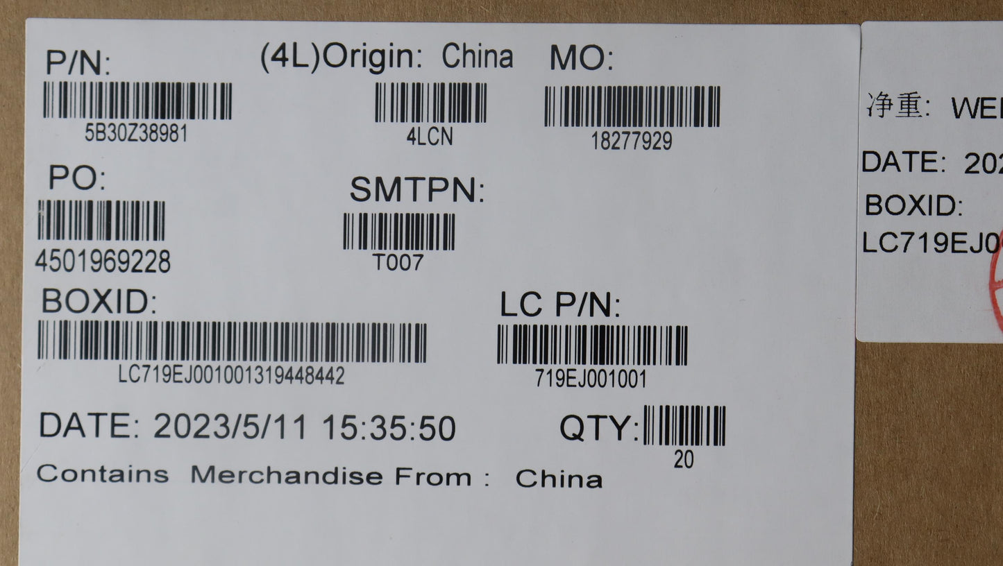 Lenovo Bezel Kt6D0_B_Sheet_Ir_Assy - 5B30Z38981