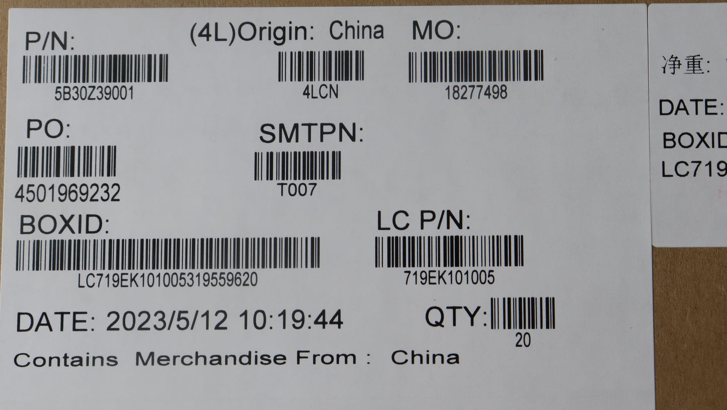Lenovo Bezel Fru Bezel Kt6Da_B_Sheet_ - 5B30Z39001