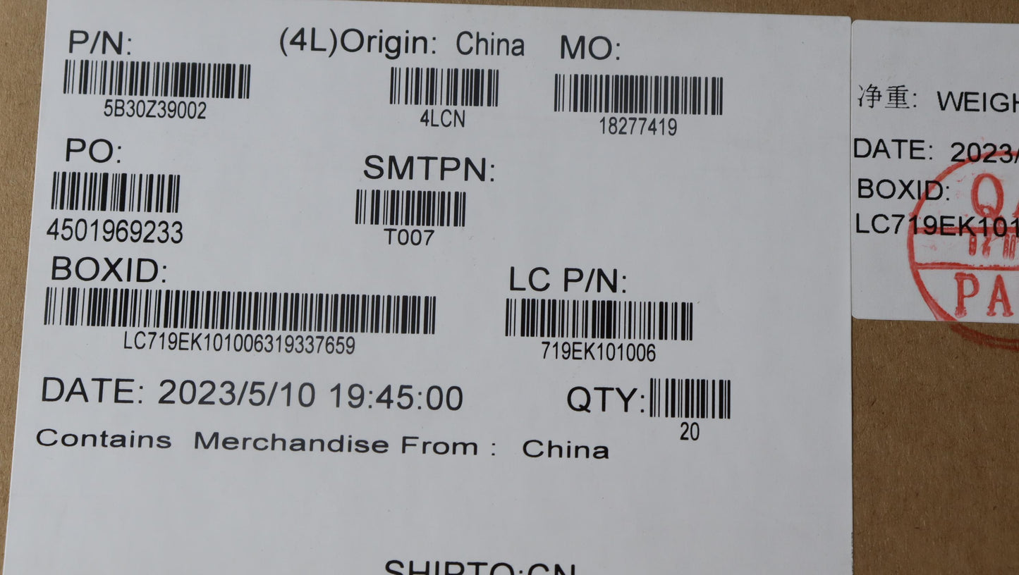 Lenovo Bezel Fru Bezel Kt6Da_B_Sheet_ - 5B30Z39002