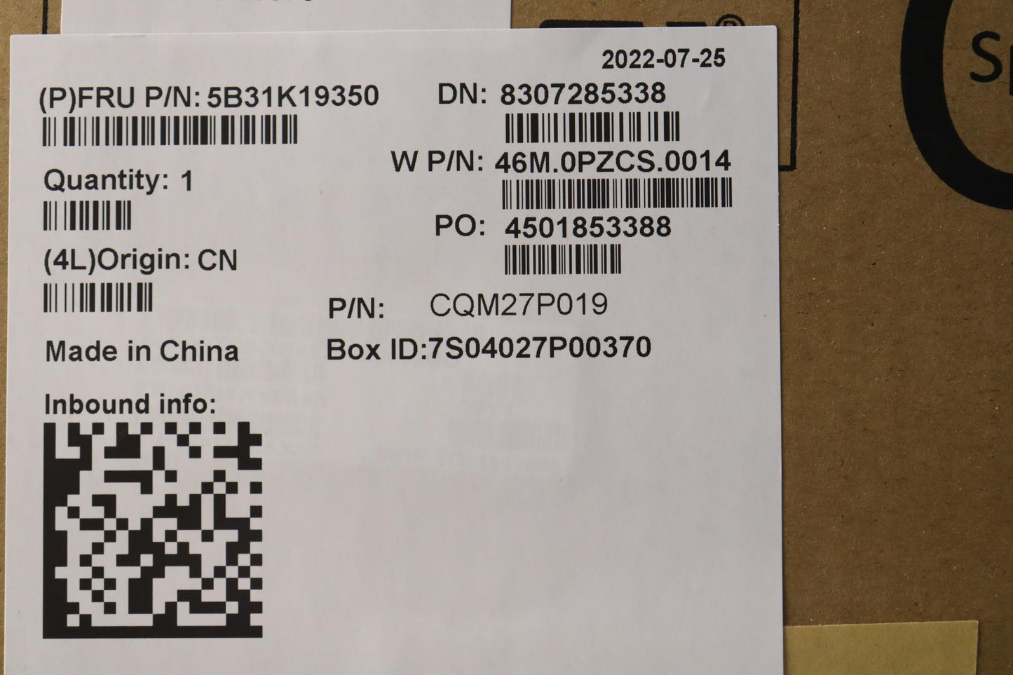 Lenovo Bezel with RGB and CCD Shutter - 5B31K19350