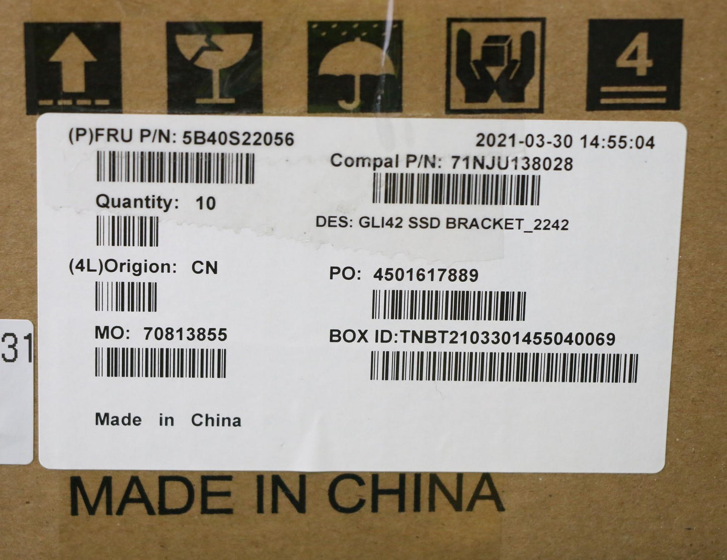 Lenovo Bracket Hdd Bracket C 82L3 Ssd - 5B40S22056