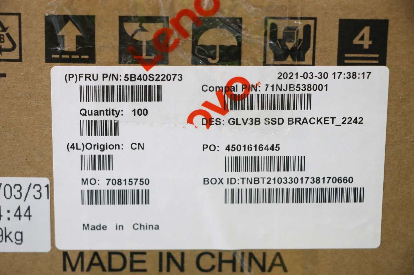 Lenovo Bracket Hdd Bracket C 21A4 Ssd - 5B40S22073