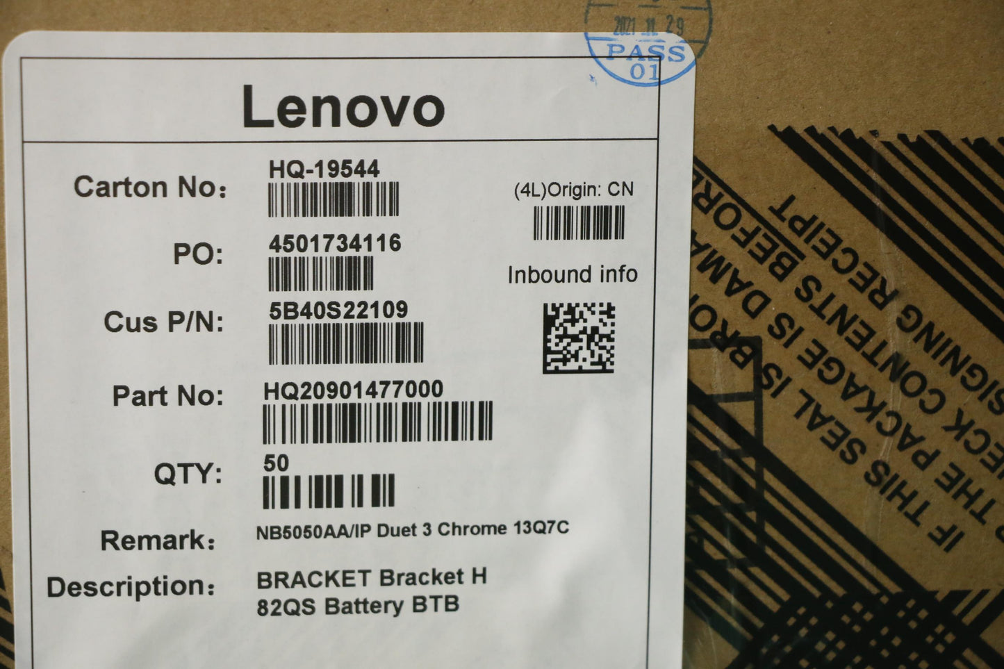 Lenovo Bracket Bracket H 82Qs Battery - 5B40S22109