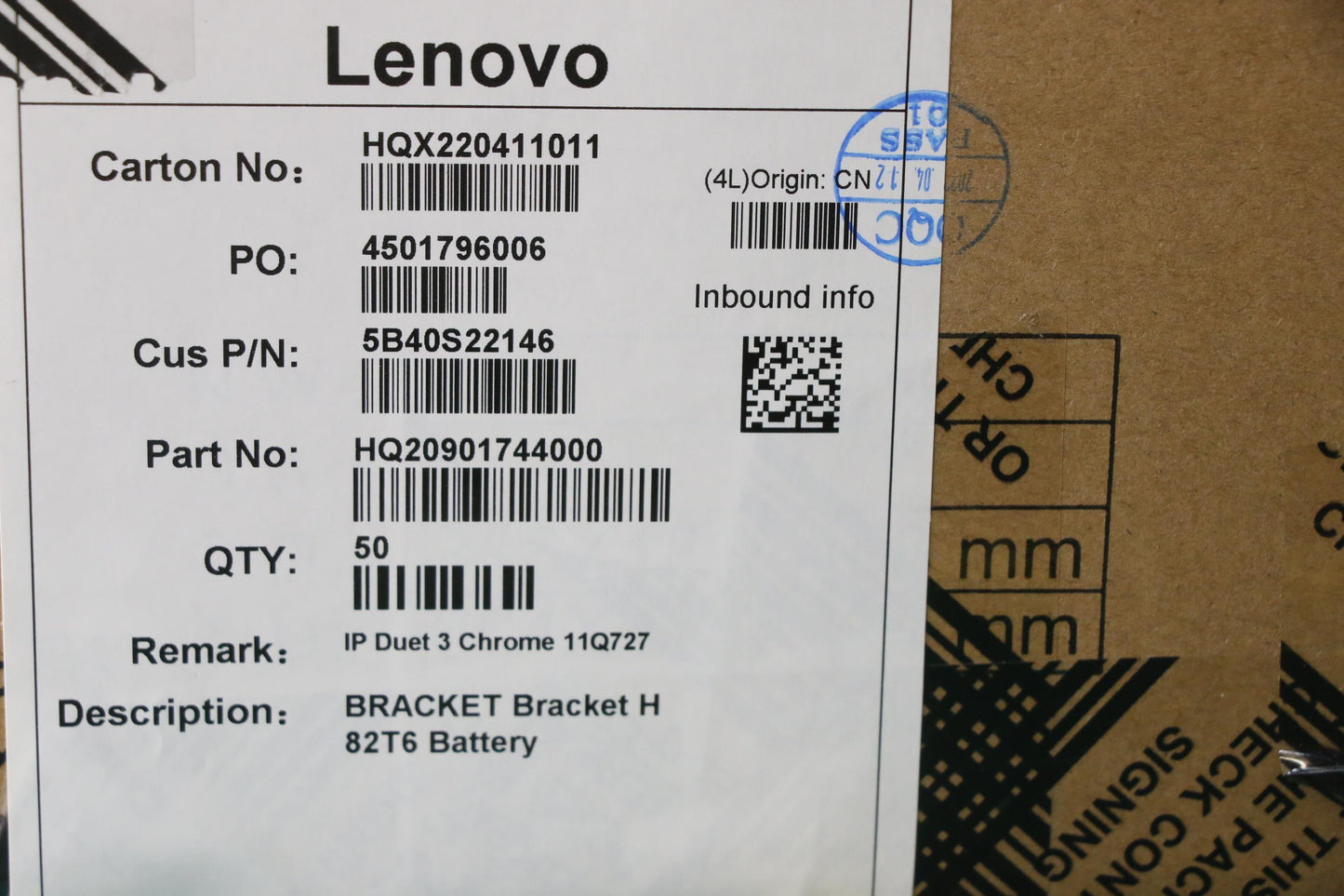 Lenovo Bracket Bracket H 82T6 Battery - 5B40S22146