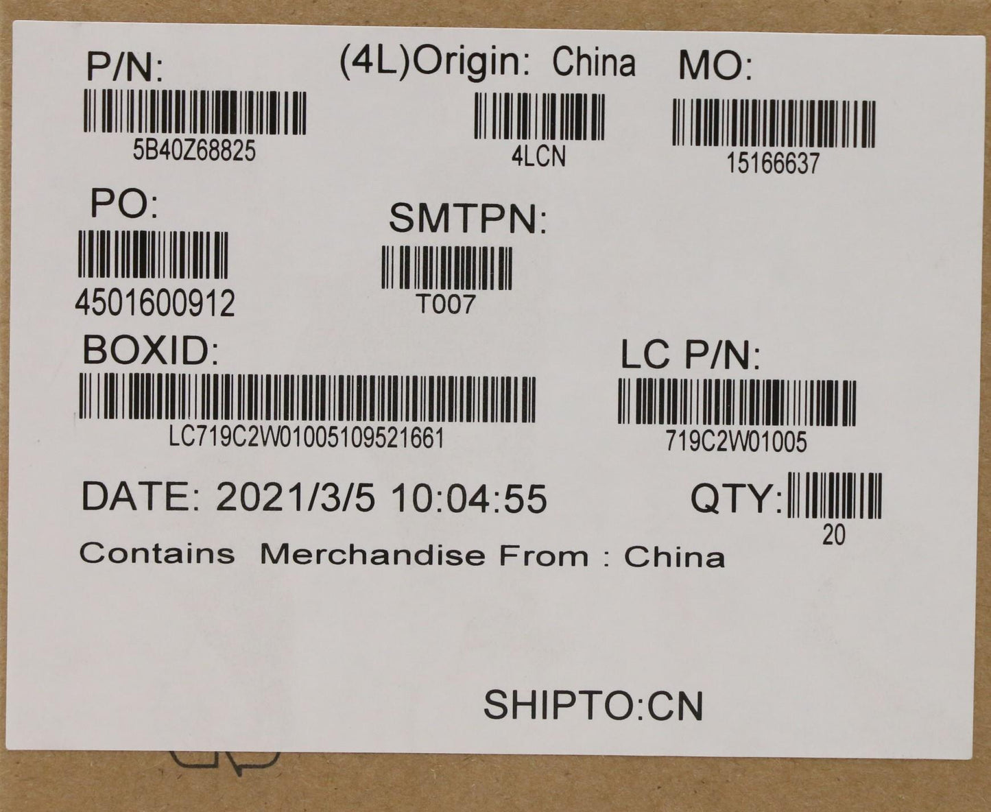 Lenovo Hdd Parts - 5B40Z68825