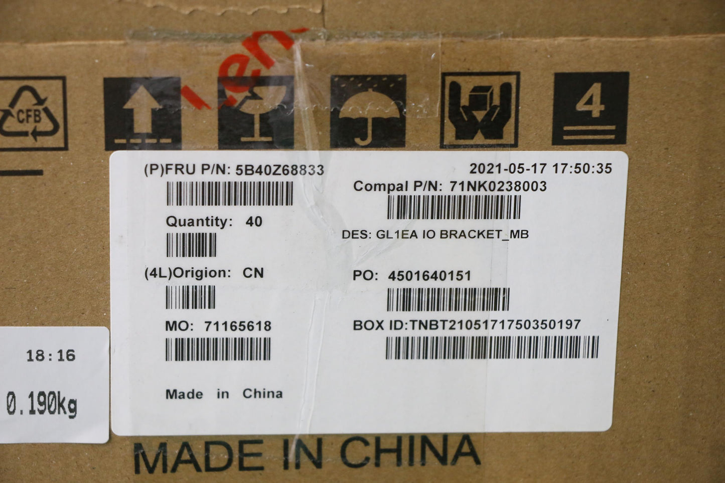 Lenovo Bracket Fru Bracket Io_Mb - 5B40Z68833