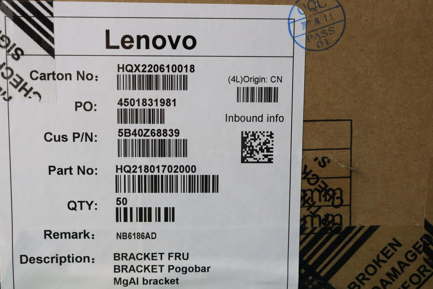 Lenovo Bracket Fru Bracket Pogobar Mg - 5B40Z68839