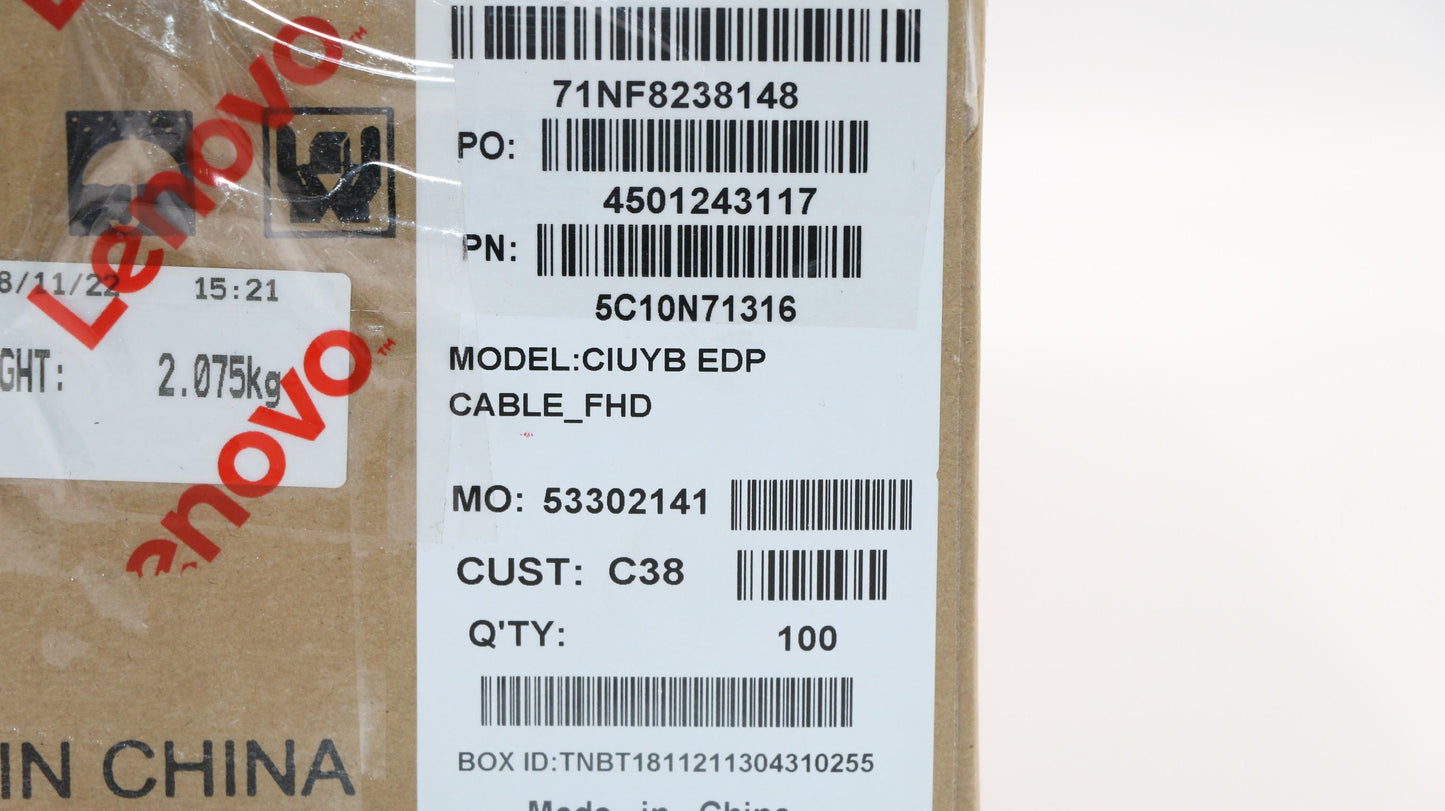 Lenovo EDP Cable, FHD Display - 5C10N71316