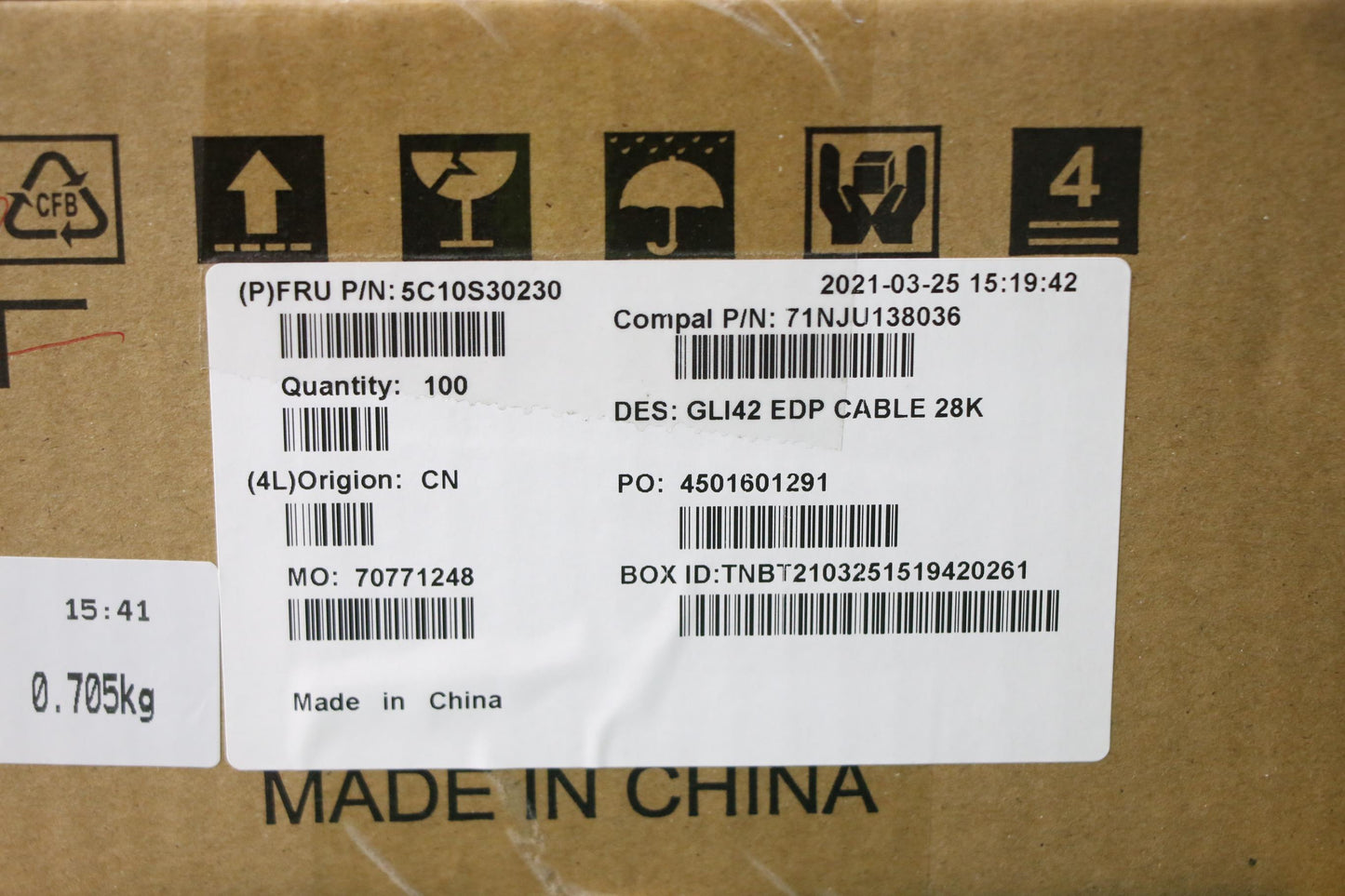 Lenovo Cable Edp Cable C 82L3 For 28K - 5C10S30230