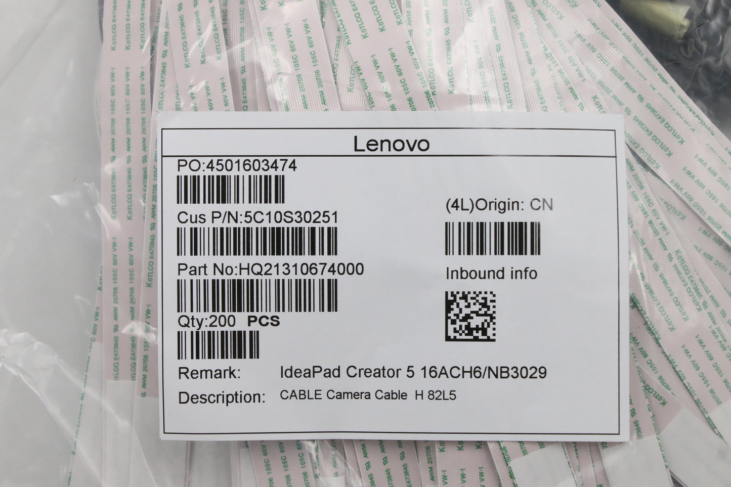 Lenovo Camera Cable - 5C10S30251