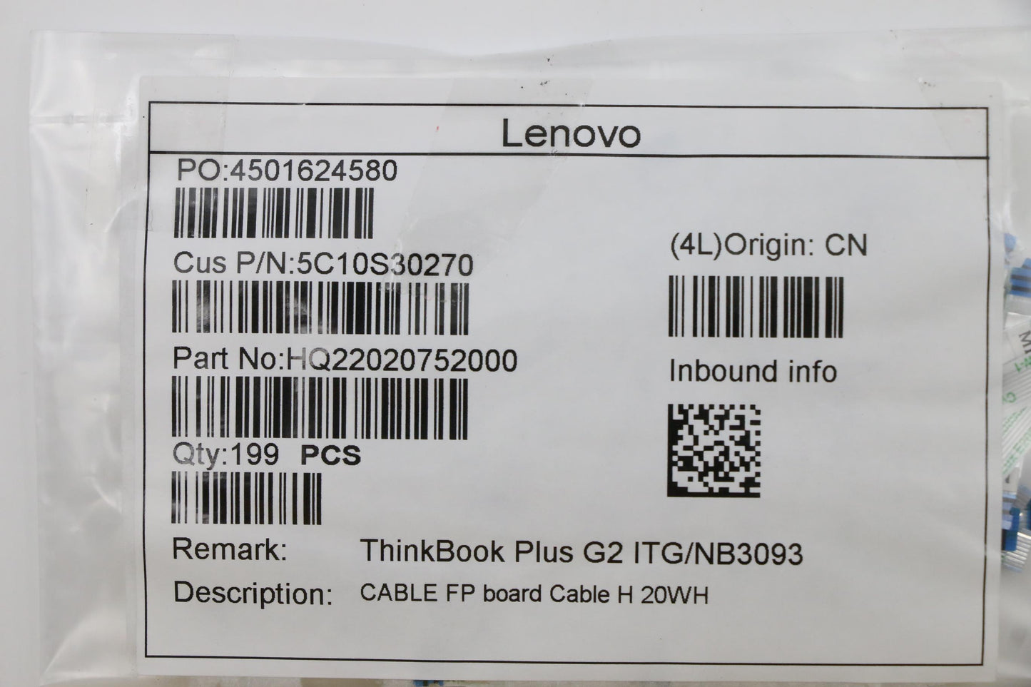 Lenovo Cable Fp Board Cable H 20Wh - 5C10S30270