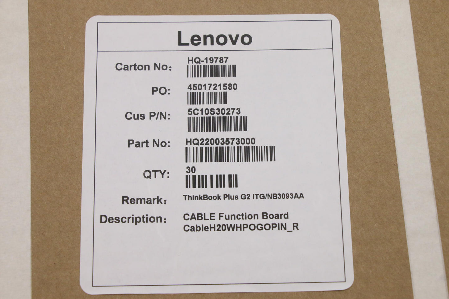 Lenovo Cable Function Board Cableh20W - 5C10S30273