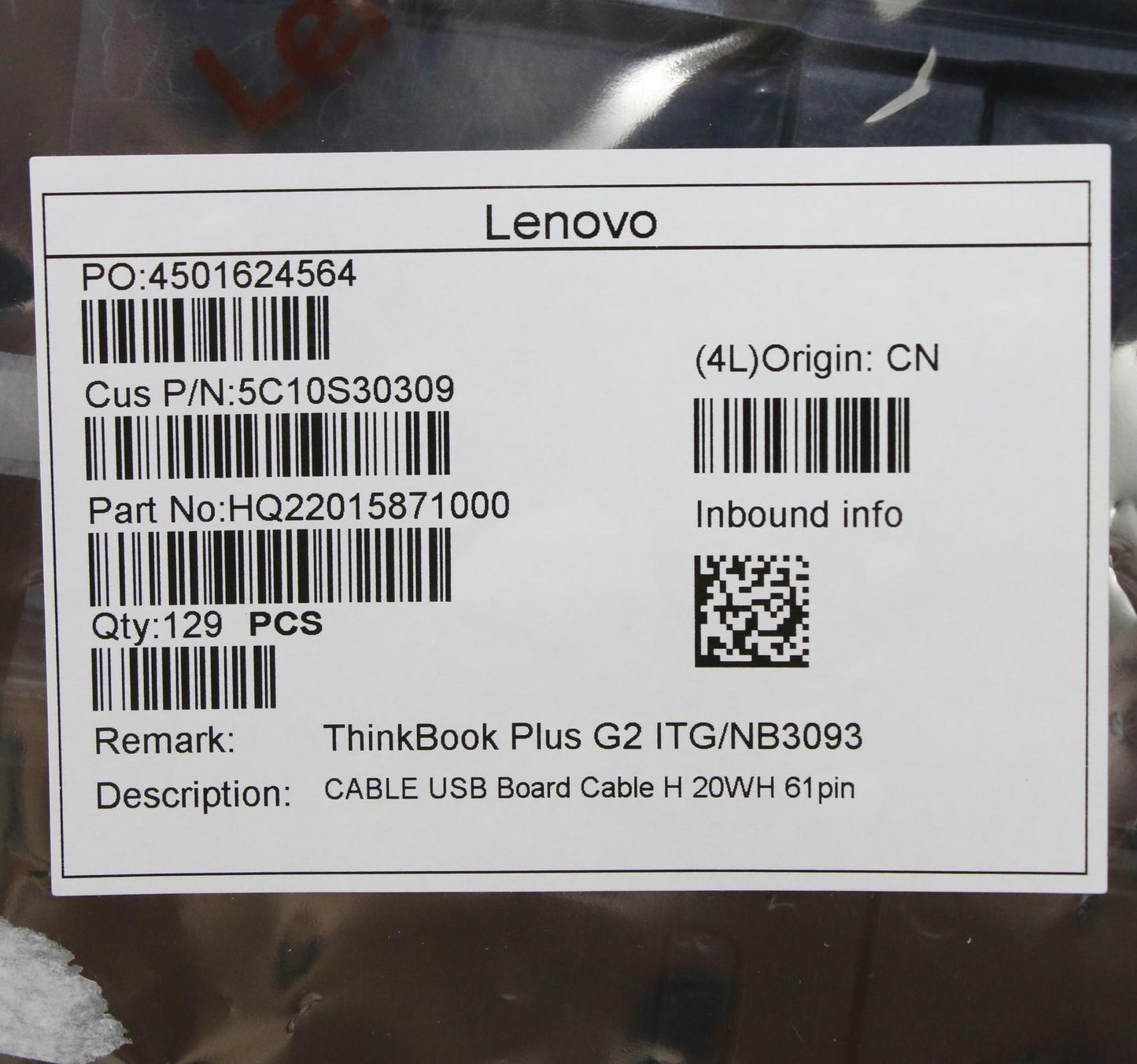 Lenovo Cable Usb Board Cable H 20Wh 6 - 5C10S30309