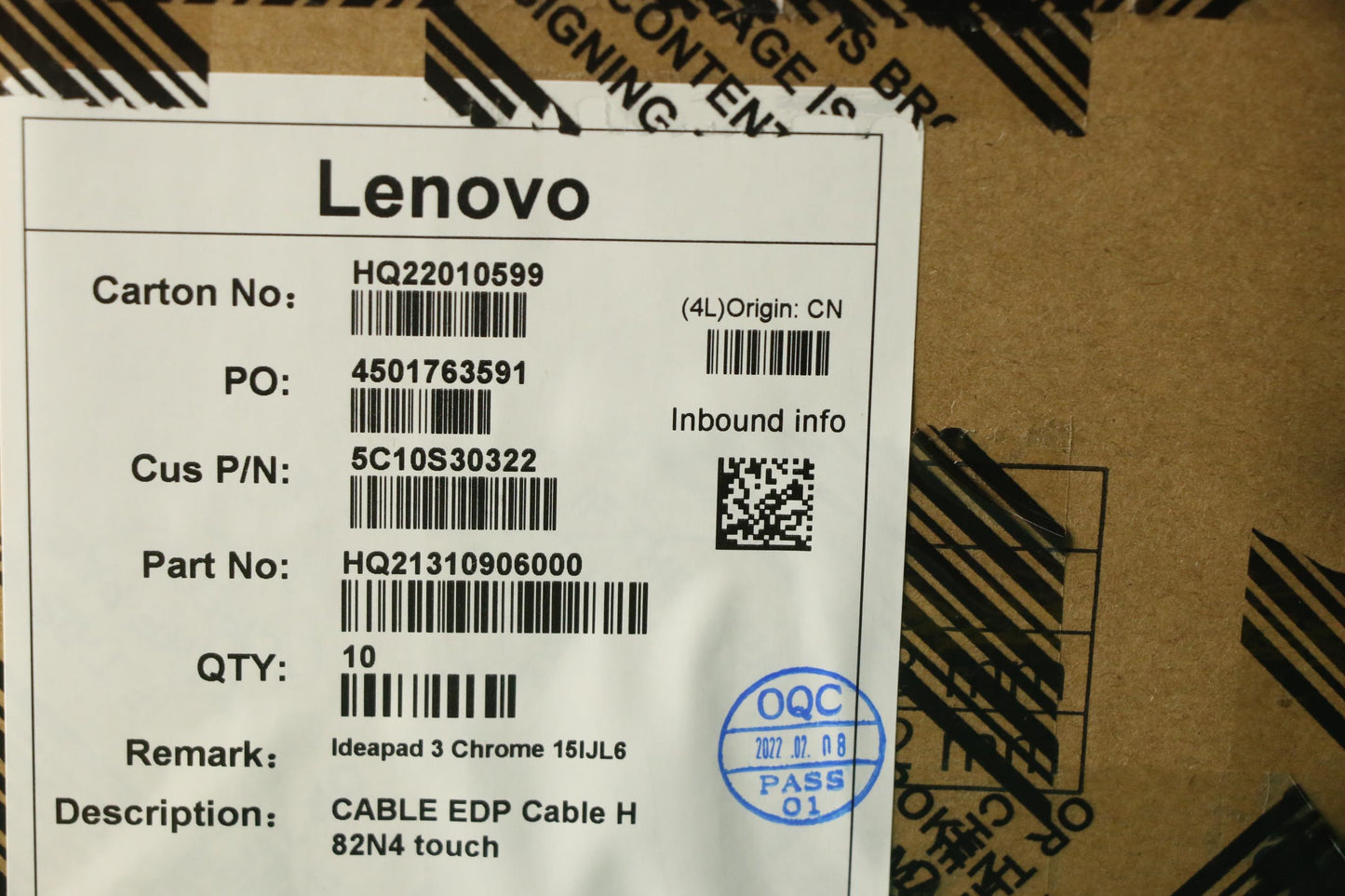 Lenovo Cable Edp Cable H 82N4 Touch - 5C10S30322