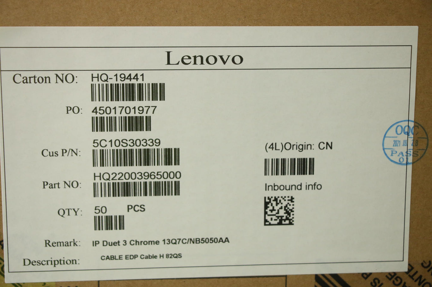 Lenovo Cable Edp Cable H 82Qs - 5C10S30339