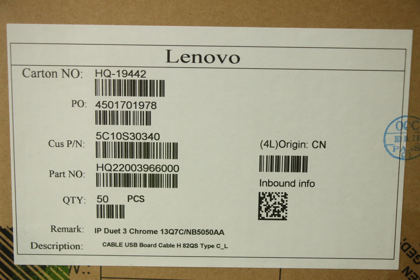 Lenovo Cable Usb Board Cable H 82Qs T - 5C10S30340
