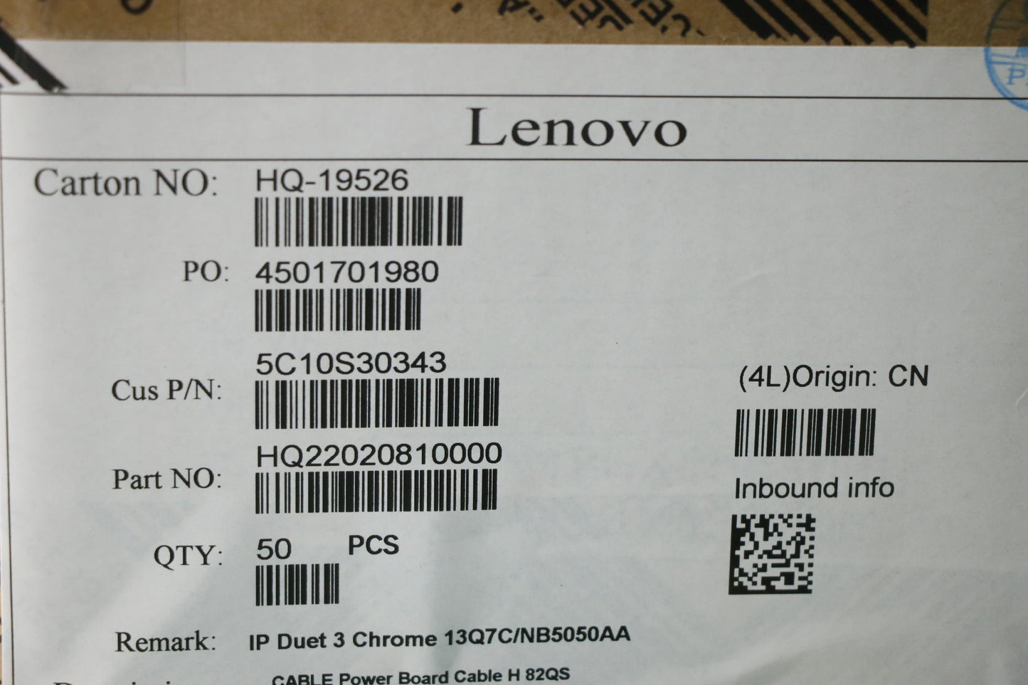 Lenovo Cable Power Board Cable H 82Qs - 5C10S30343