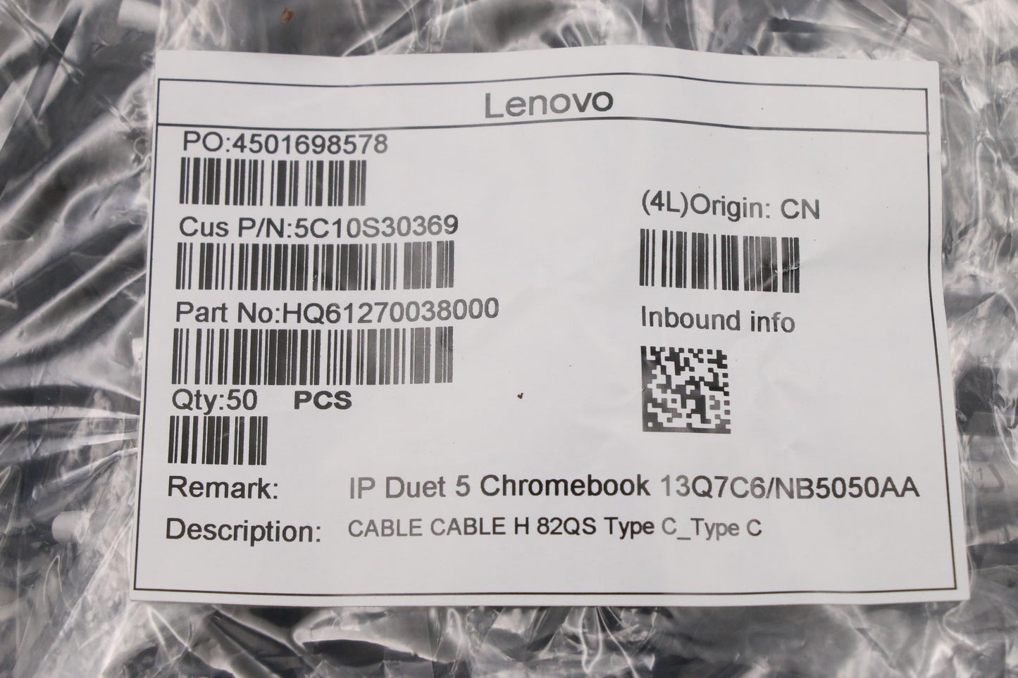 Lenovo Cable Cable H 82Qs Type C_Type - 5C10S30369