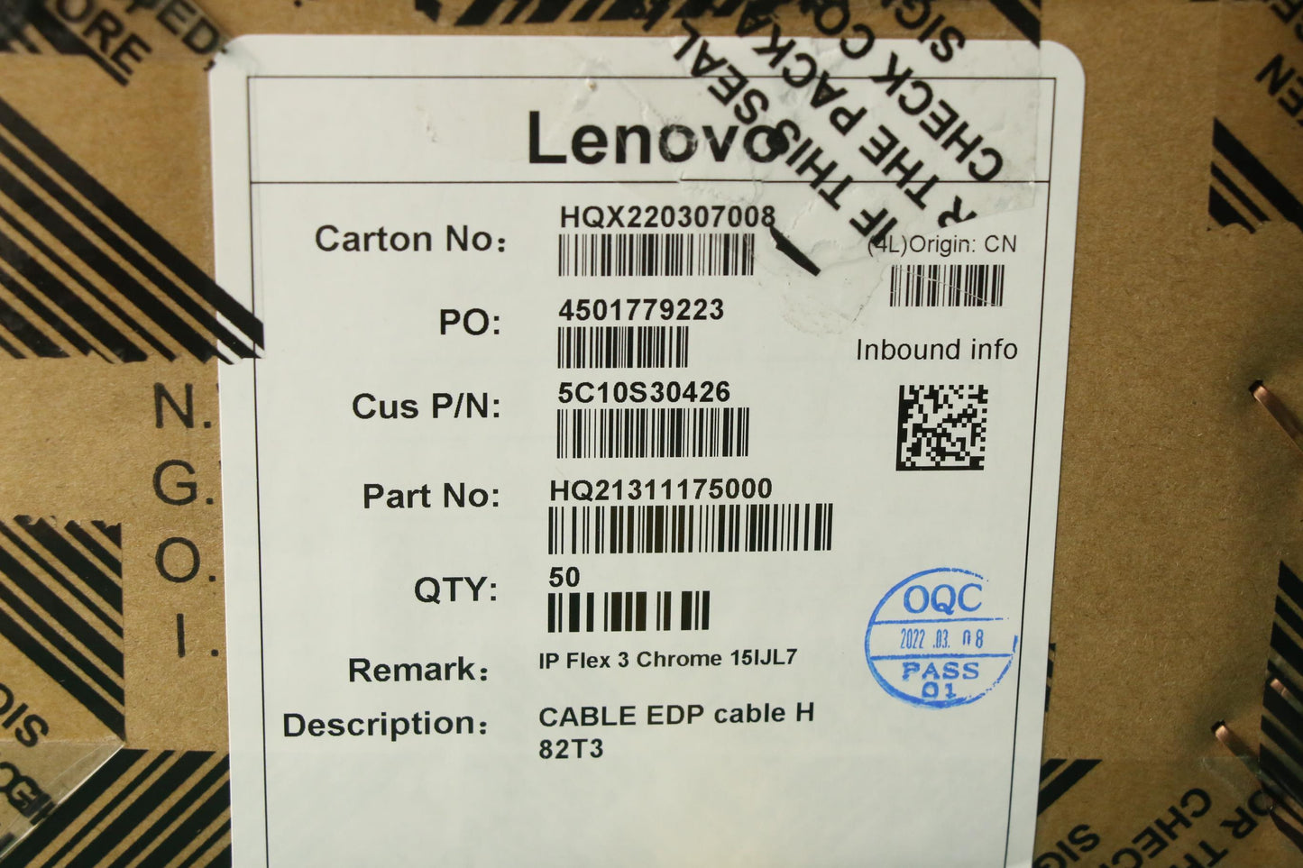 Lenovo Cable Edp Cable H 82T3 - 5C10S30426