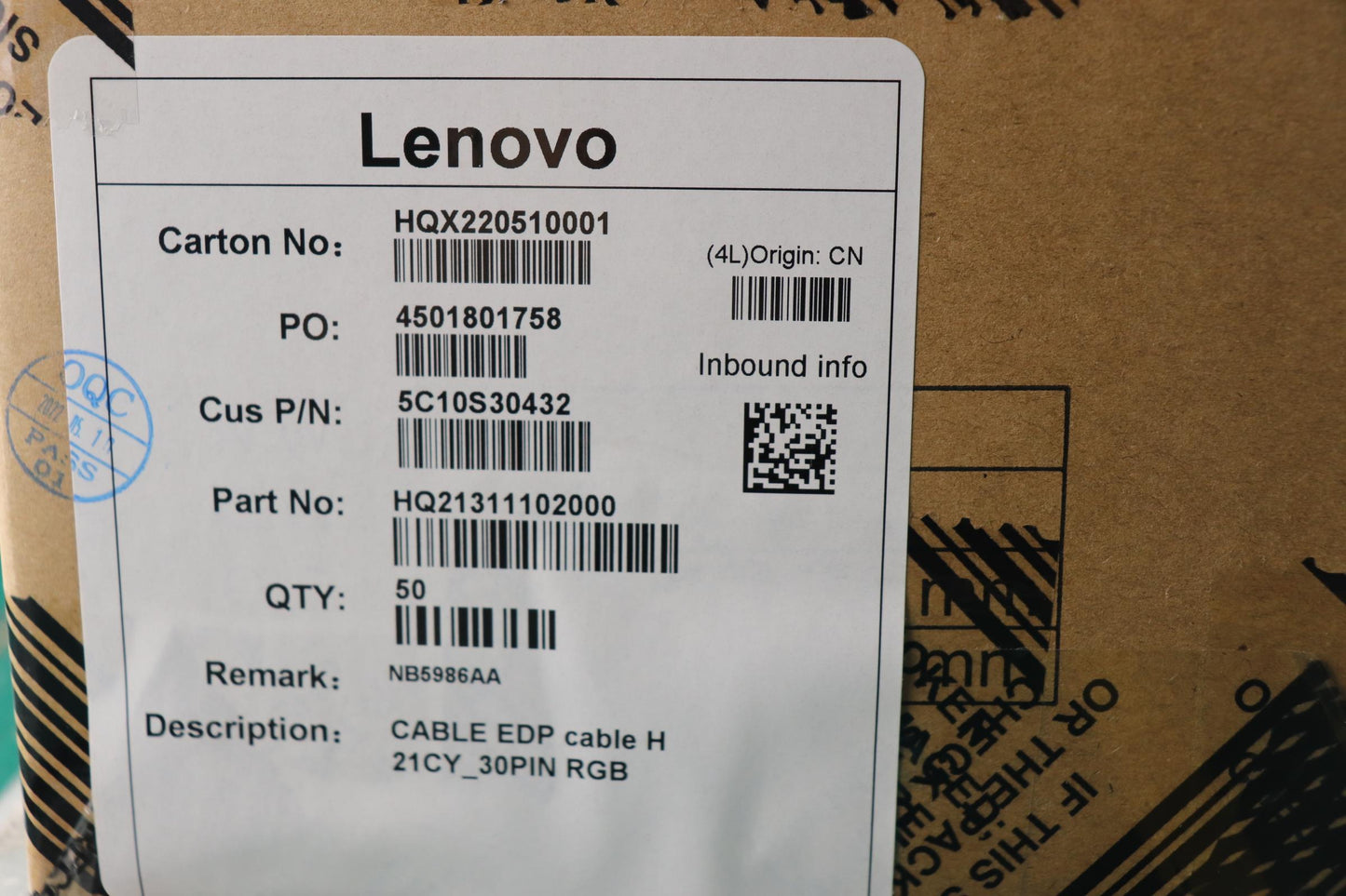 Lenovo Cable Edp Cable H 21Cy_30Pin R - 5C10S30432