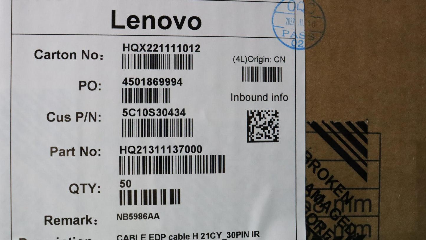 Lenovo Cable Edp Cable H 21Cy_30Pin I - 5C10S30434