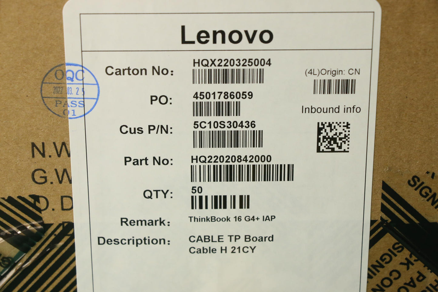 Lenovo Cable Tp Board Cable H 21Cy - 5C10S30436