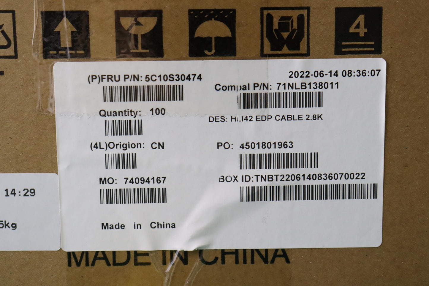 Lenovo Cable Edp Cable C 82Sh 28K - 5C10S30474