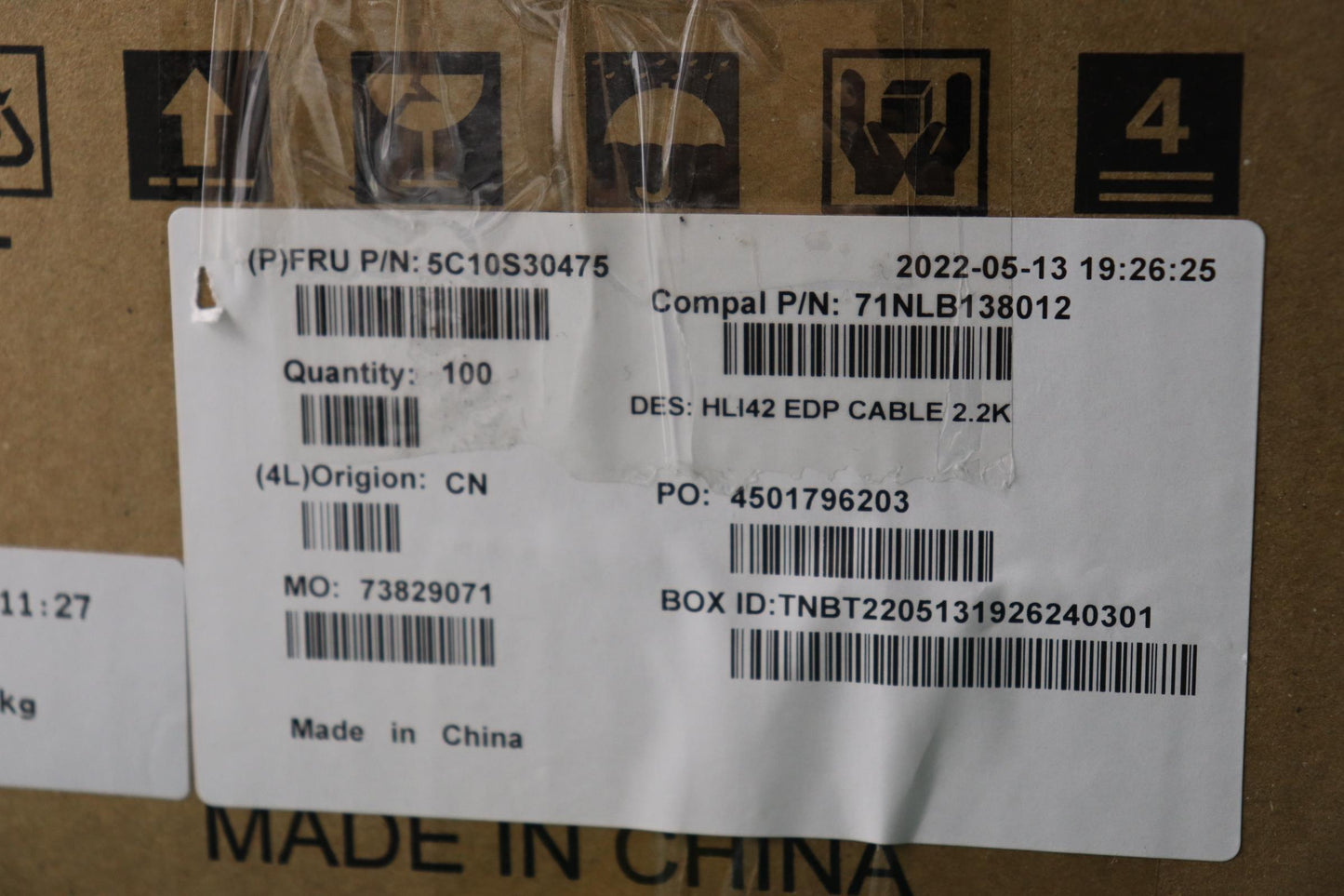 Lenovo Cable Edp Cable C 82Sh 22K - 5C10S30475