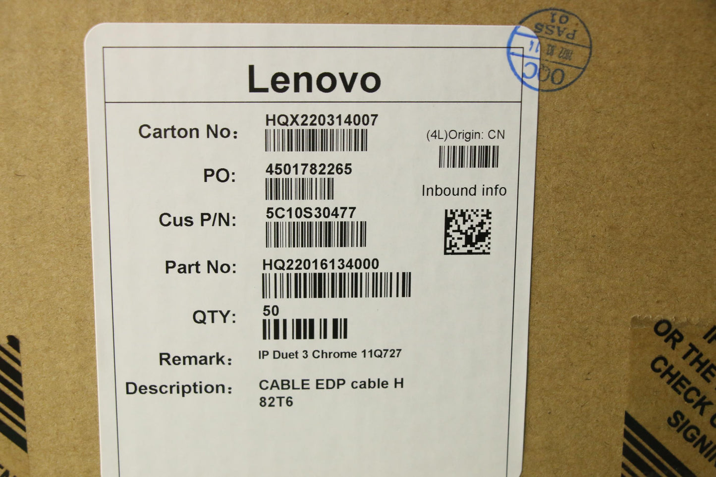 Lenovo Cable Edp Cable H 82T6 - 5C10S30477
