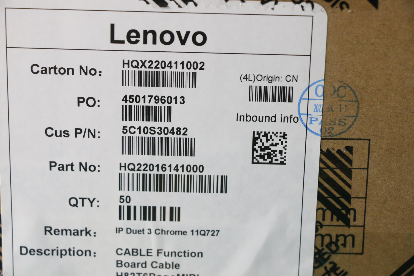 Lenovo Cable Function Board Cable H82 - 5C10S30482