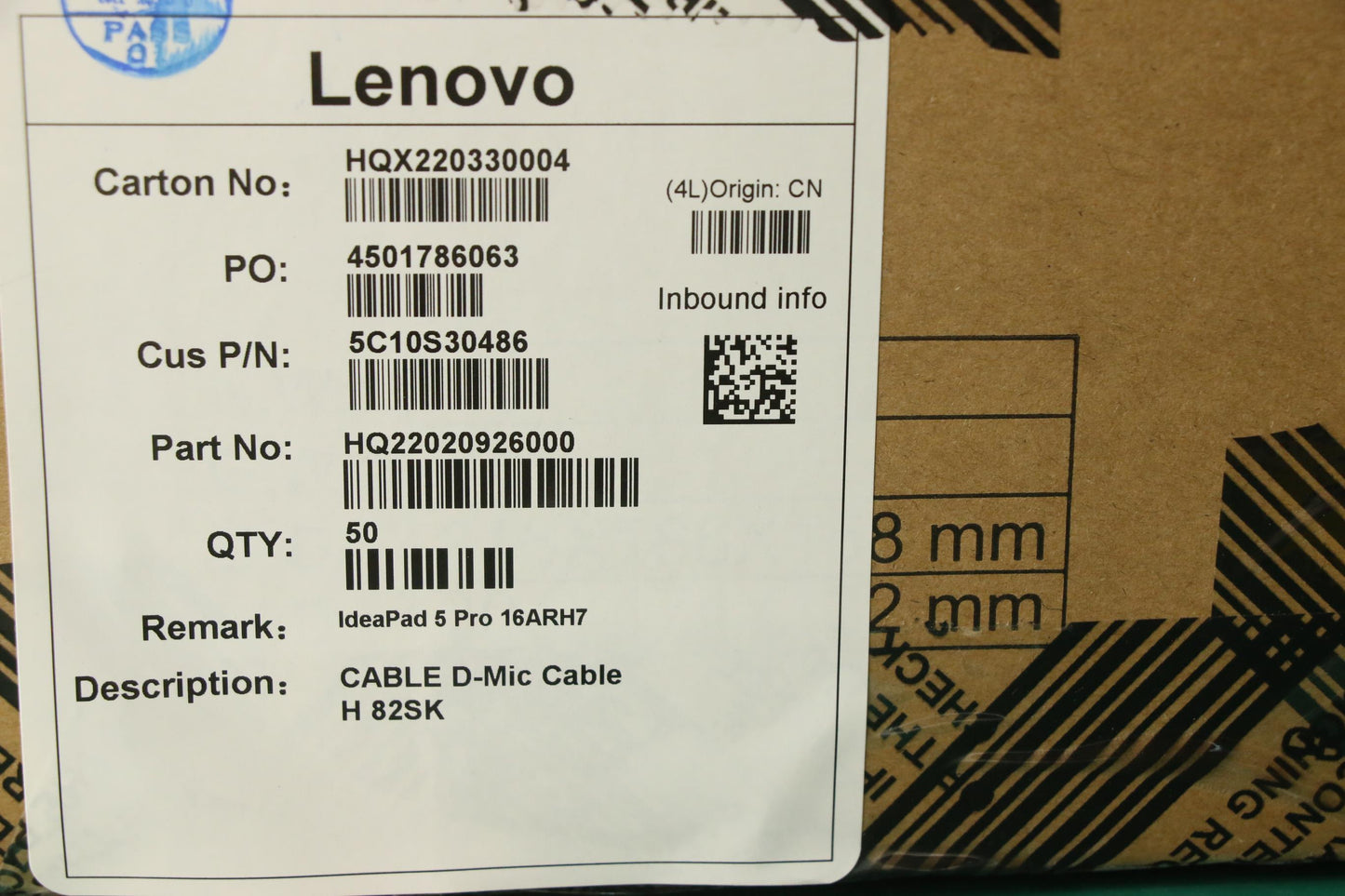Lenovo Cable D-Mic Cable H 82Sk - 5C10S30486